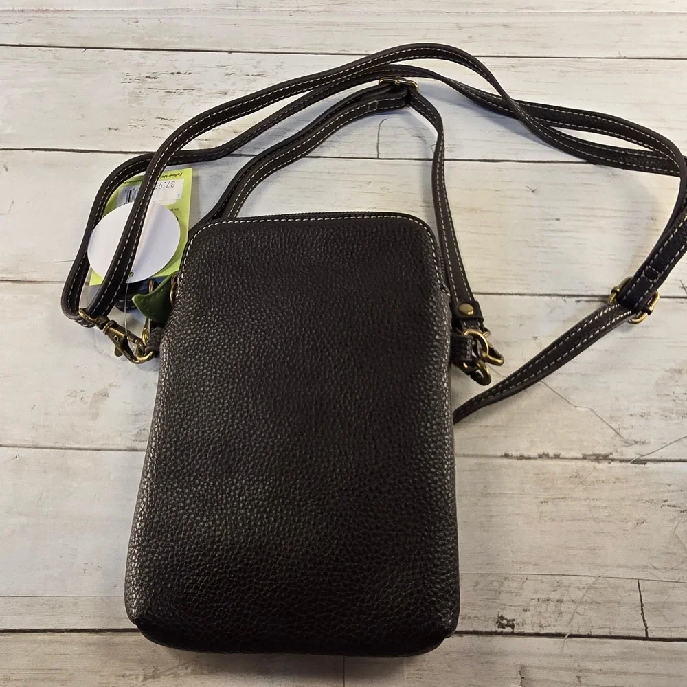 NWT Chala Moose Cell Phone Crossbody Purse Stone Gray Vegan Leather Bag